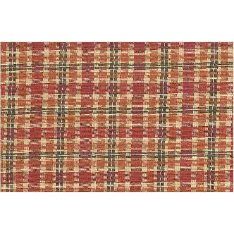 Aruba Plaid Paprika Multi Laura Kiran Fabric