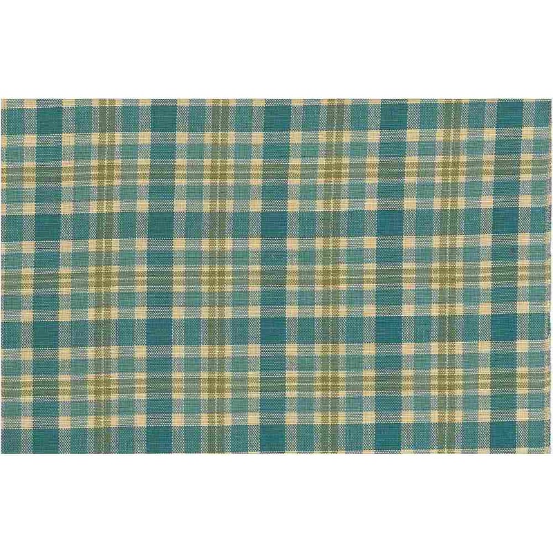 Aruba Plaid Turquoise Multi Laura Kiran Fabric