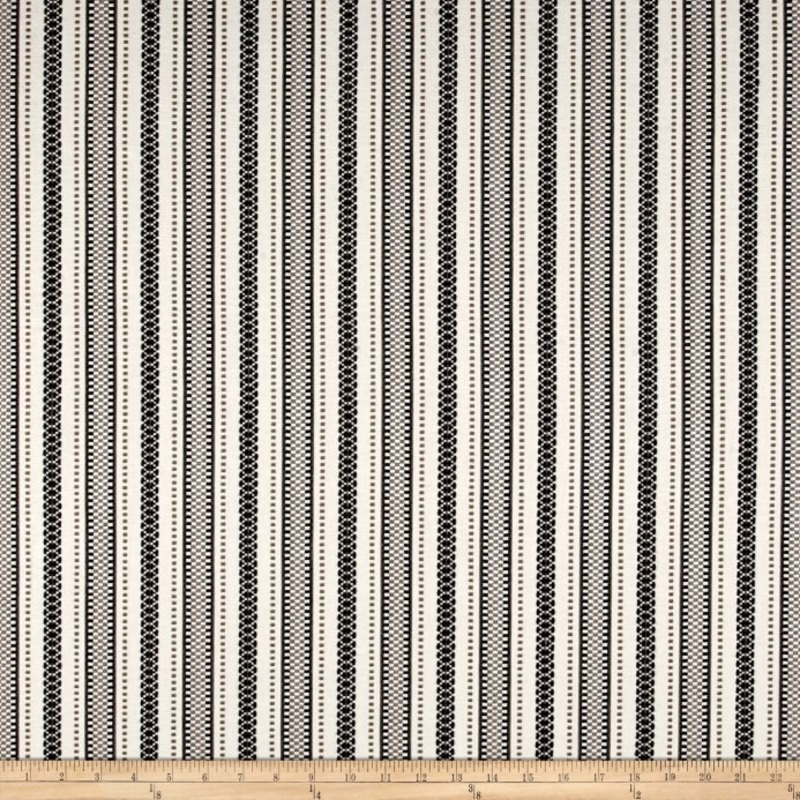 Zagreb Stripe Black Laura Kiran Fabric