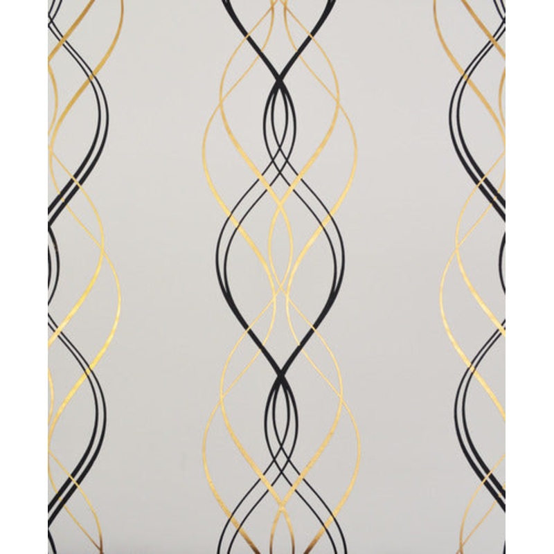 NW3548 Aurora Black/White/Gold Wallpaper