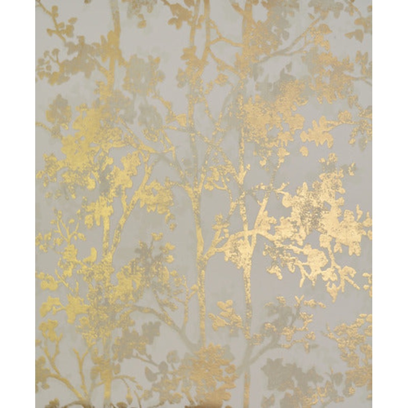 NW3582 Shimmering Foliage Almond/Gold Wallpaper