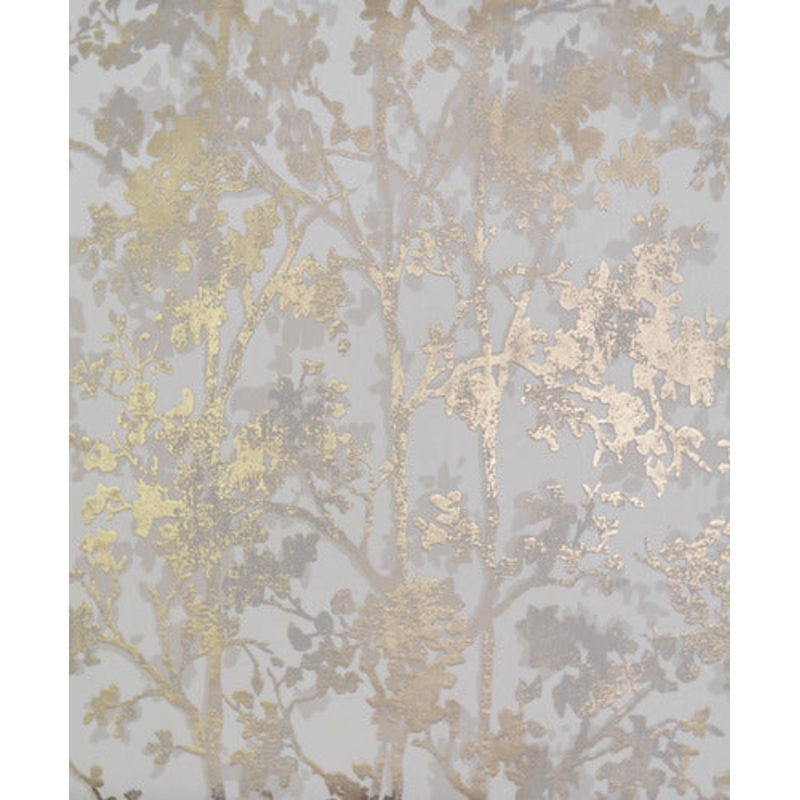 NW3583 Shimmering Foliage White/Gold Wallpaper