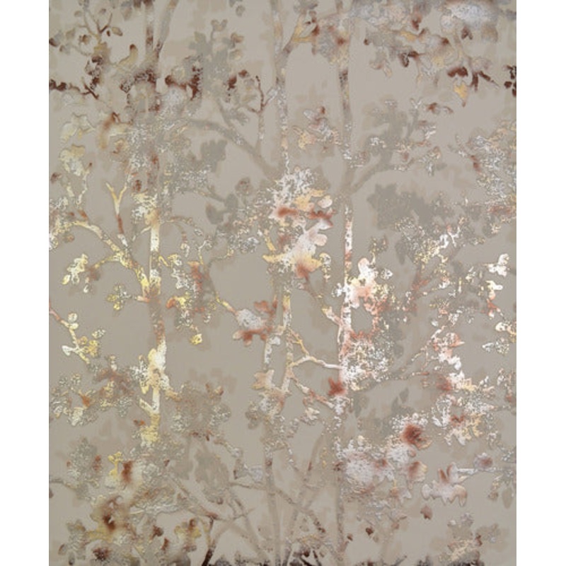 NW3584 Shimmering Foliage Khaki/Multi Wallpaper