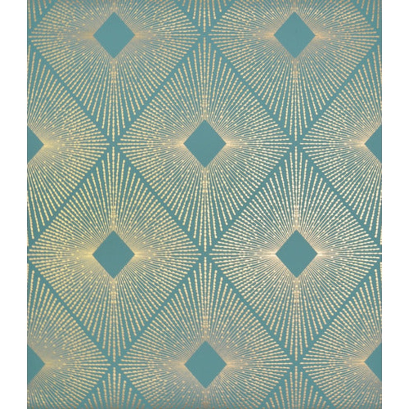 NW3589 Harlowe Teal/Gold Wallpaper