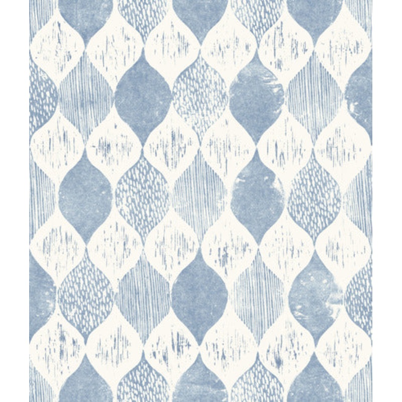 Woodblock Print True Blue Magnolia Home Vol. II Wallpaper