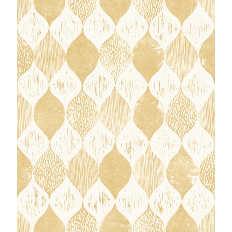 Woodblock Print Yellow Magnolia Home Vol. II Wallpaper