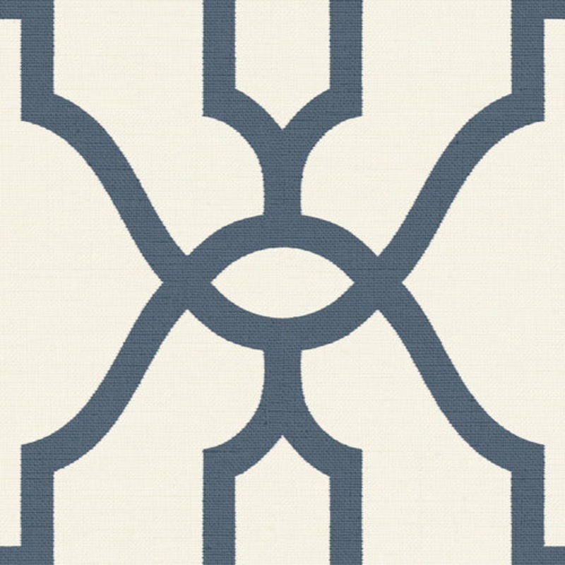 Woven Trellis Federal Blue on White Magnolia Home Vol. II Wallpaper