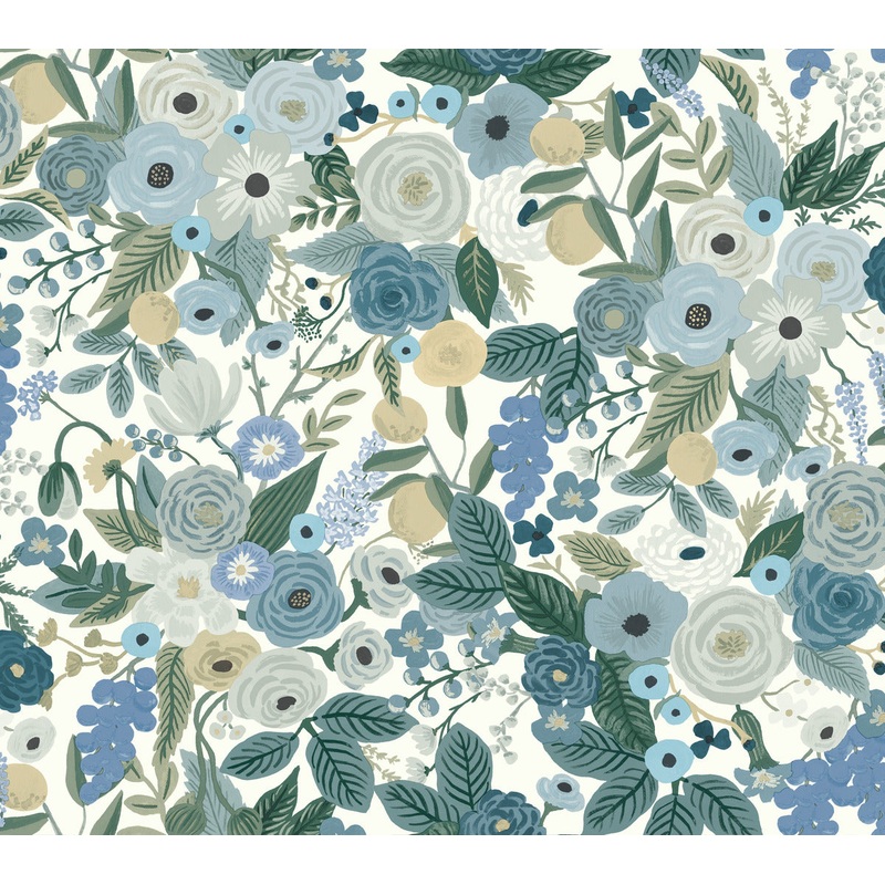 RI5120 Blues Garden Party Wallpaper