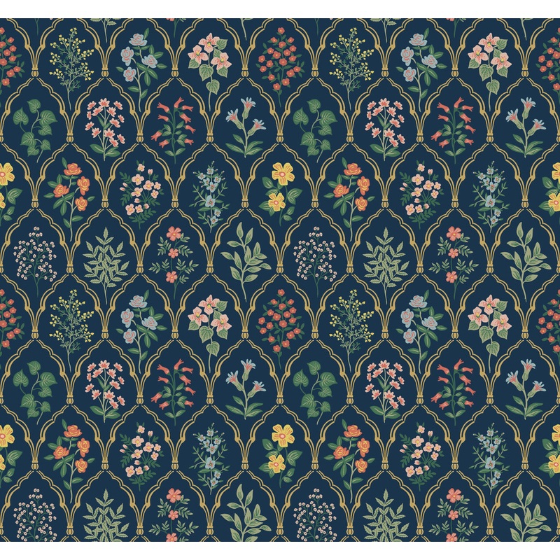 RI5129 Navy Hawthorne Wallpaper