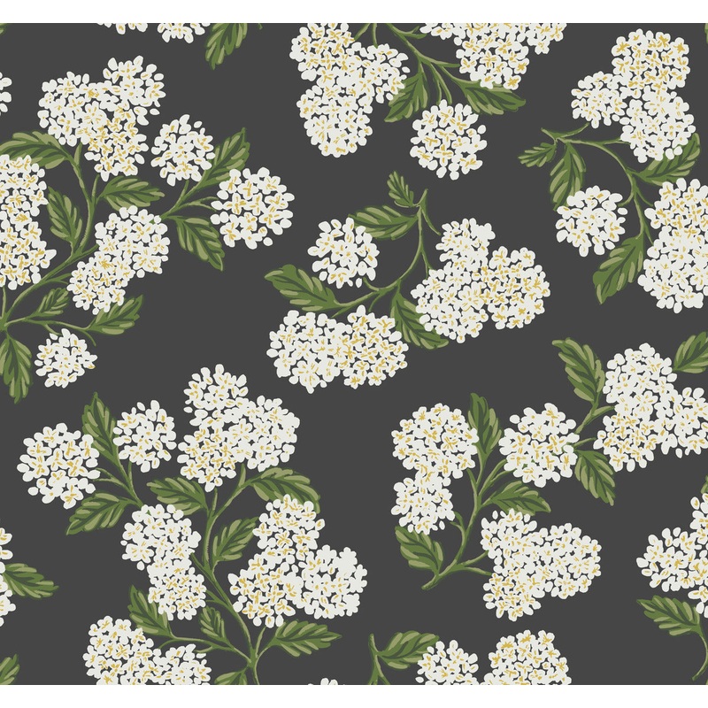 RI5146 Black/White Hydrangea Wallpaper