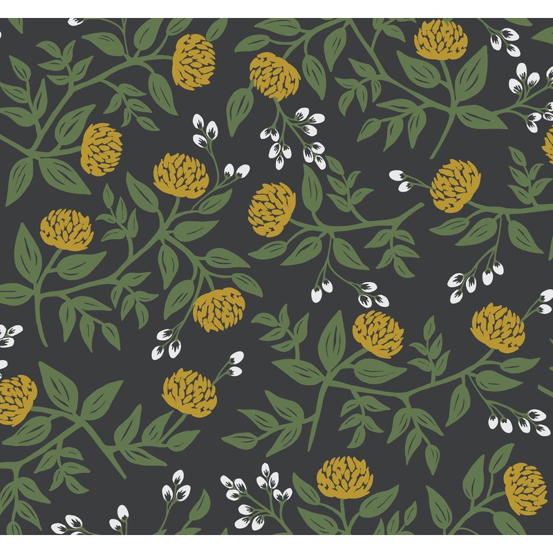 RI5151 Black/Gold Peonies Wallpaper