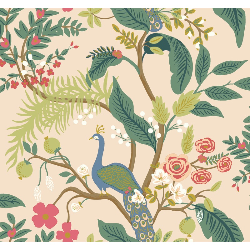 RI5169 Light Pink Peacock Wallpaper