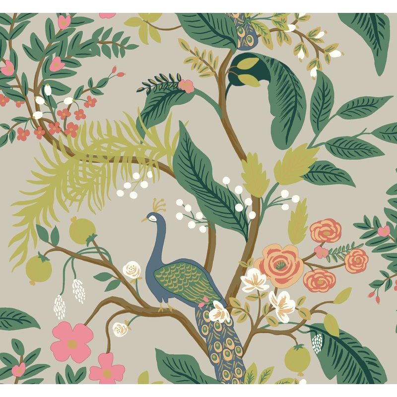 RI5171 Linen Peacock Wallpaper