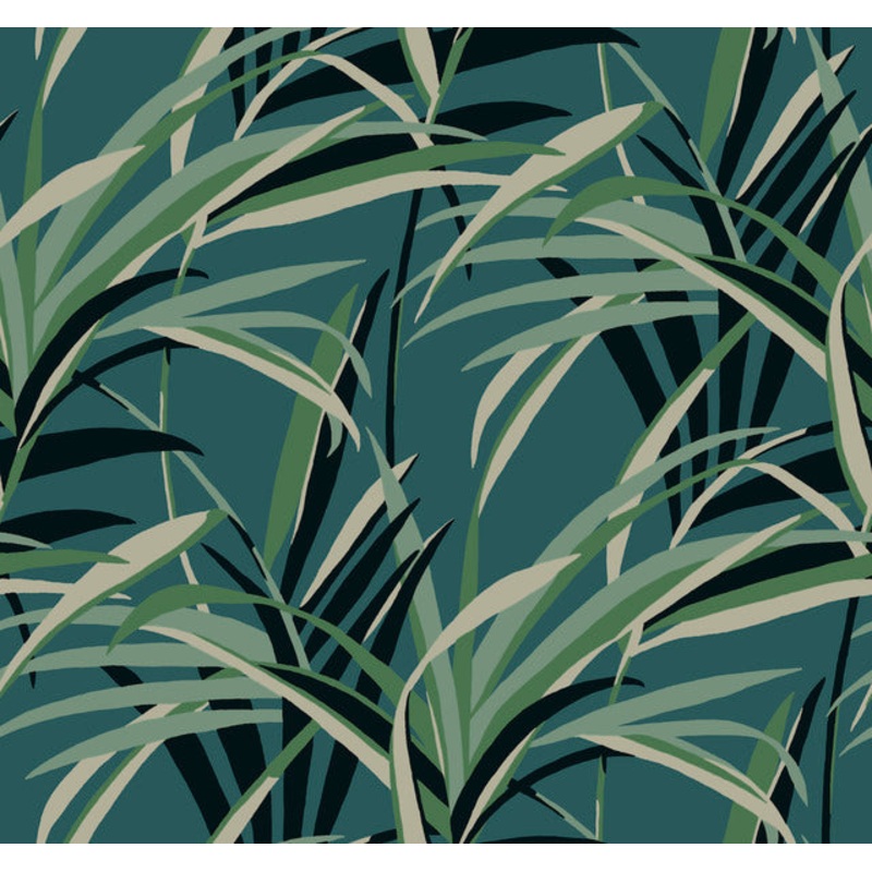 TC2607 Green Teal  Tropical Paradise Wallpaper