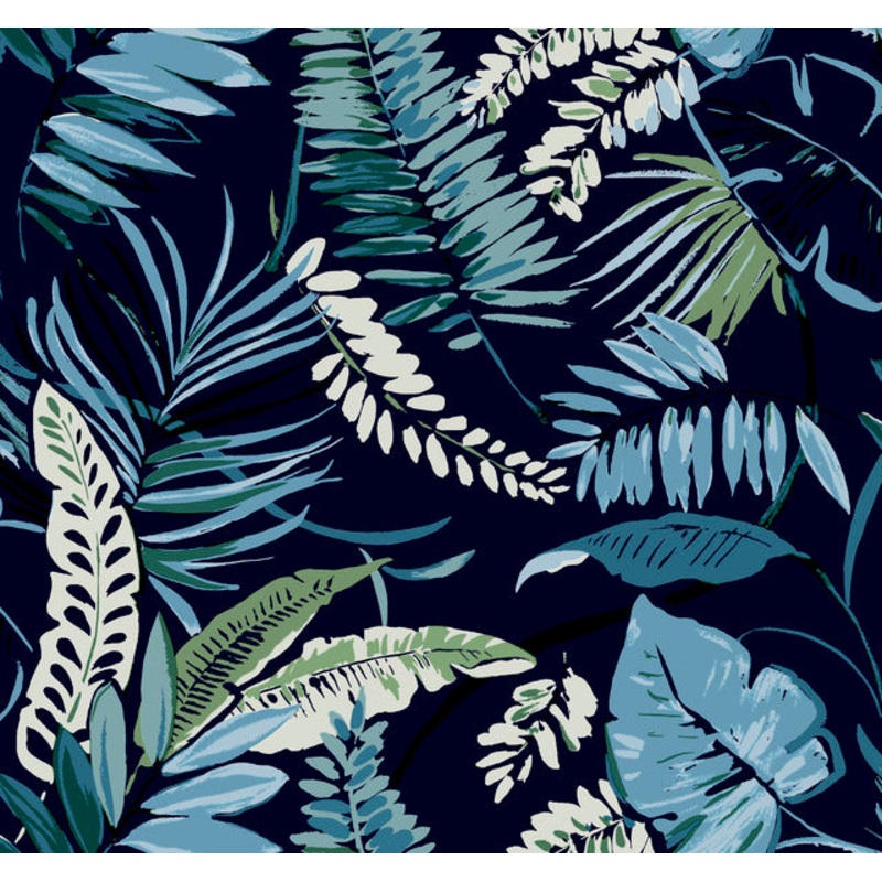 TC2623 Navy Tropical Toss Wallpaper