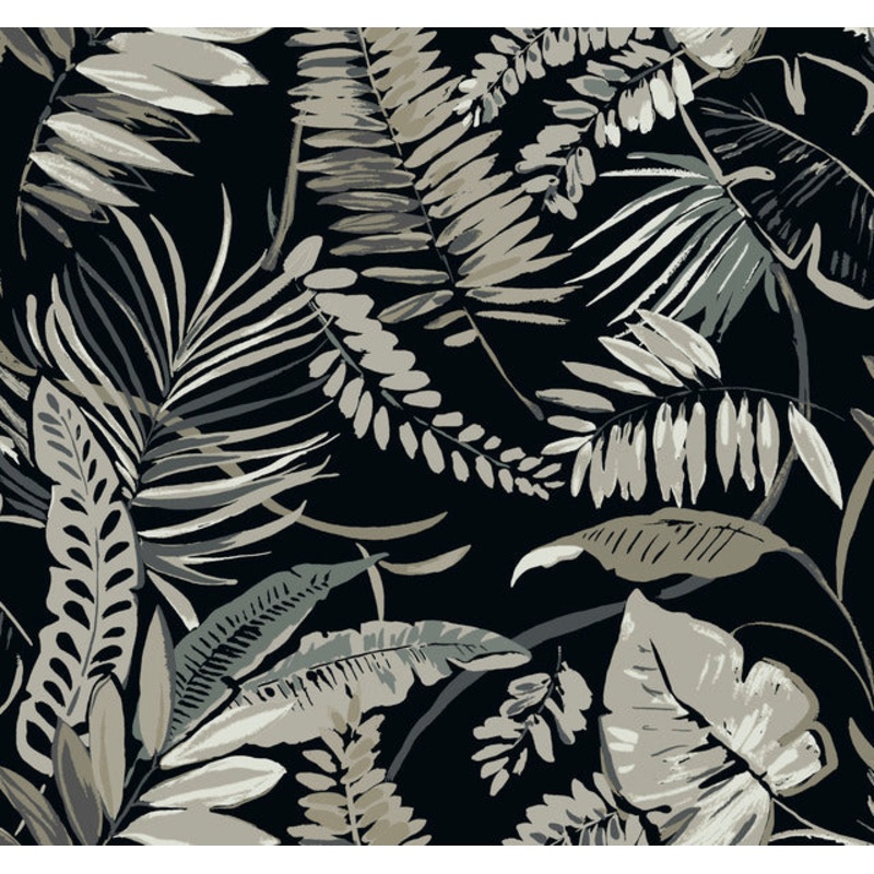 TC2625 Black Tropical Toss Wallpaper