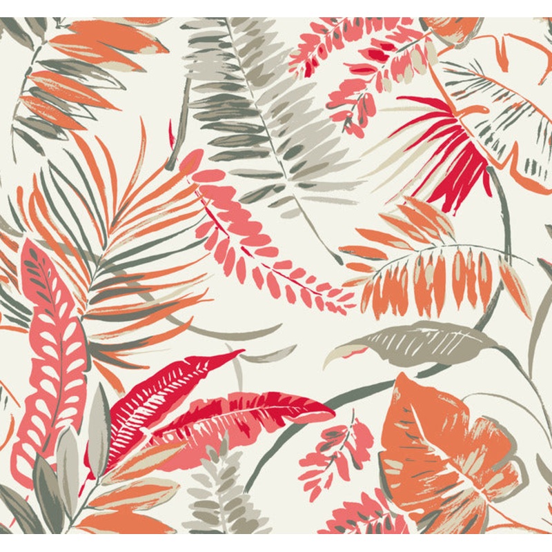 TC2627 Coral Beige Tropical Toss Wallpaper