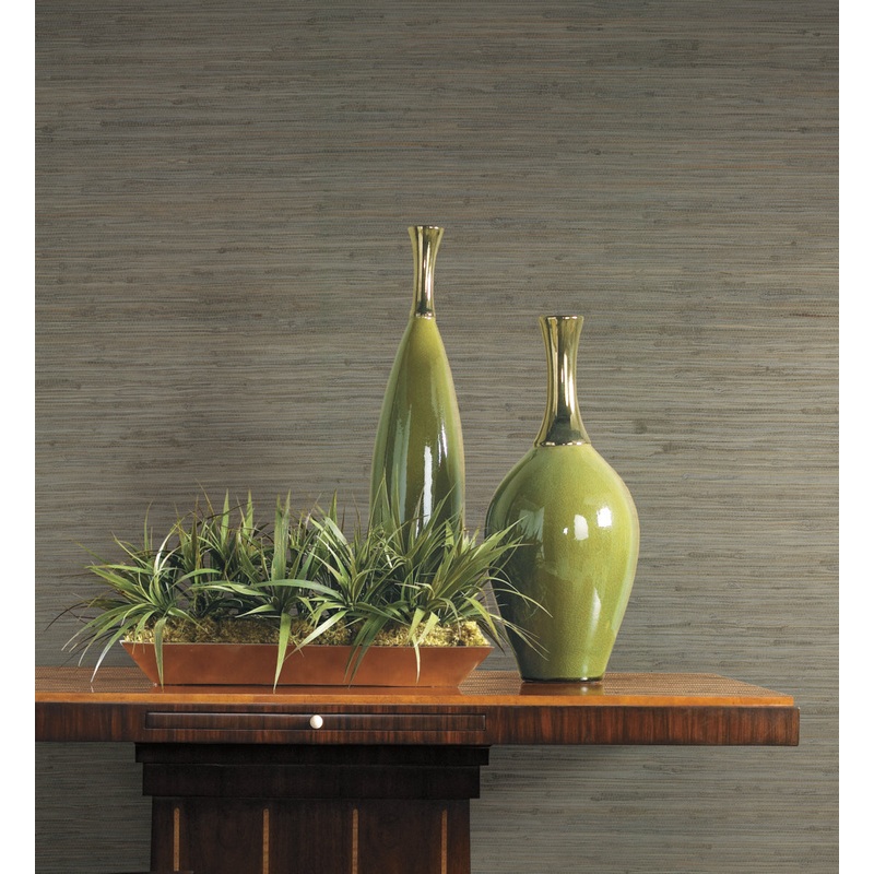 OG0519 Green Threaded Jute Wallpaper