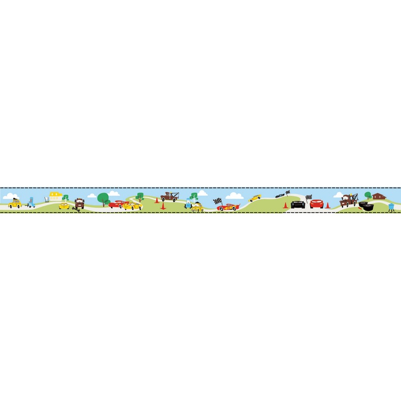 DI0919BD Light Blue/Yellow Disney and Pixar Cars Border Wallpaper Border