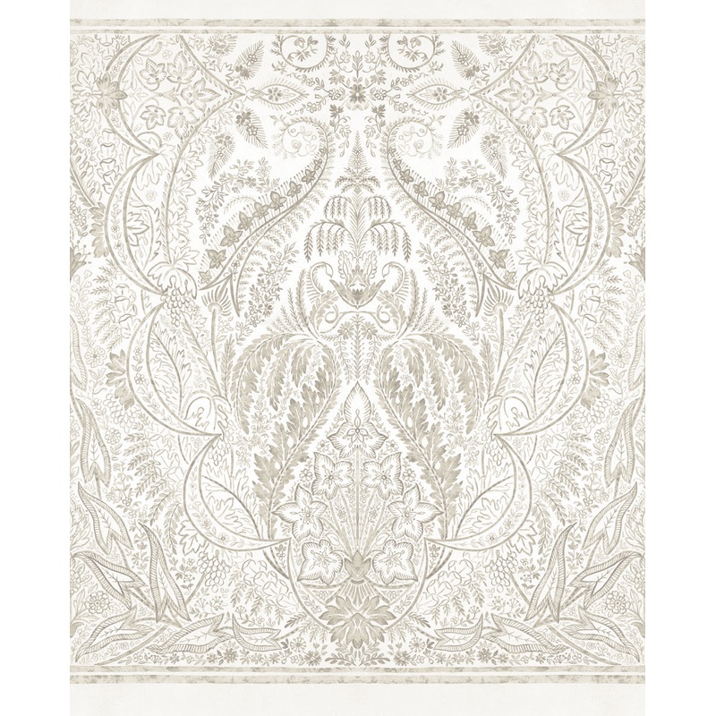 DM4913M Beige White Jaipur Paisley Damas Wallpaper Mural