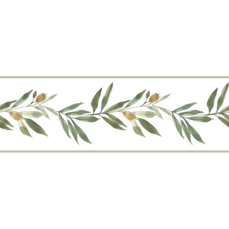 FH4099BD Green Olive Branch Border