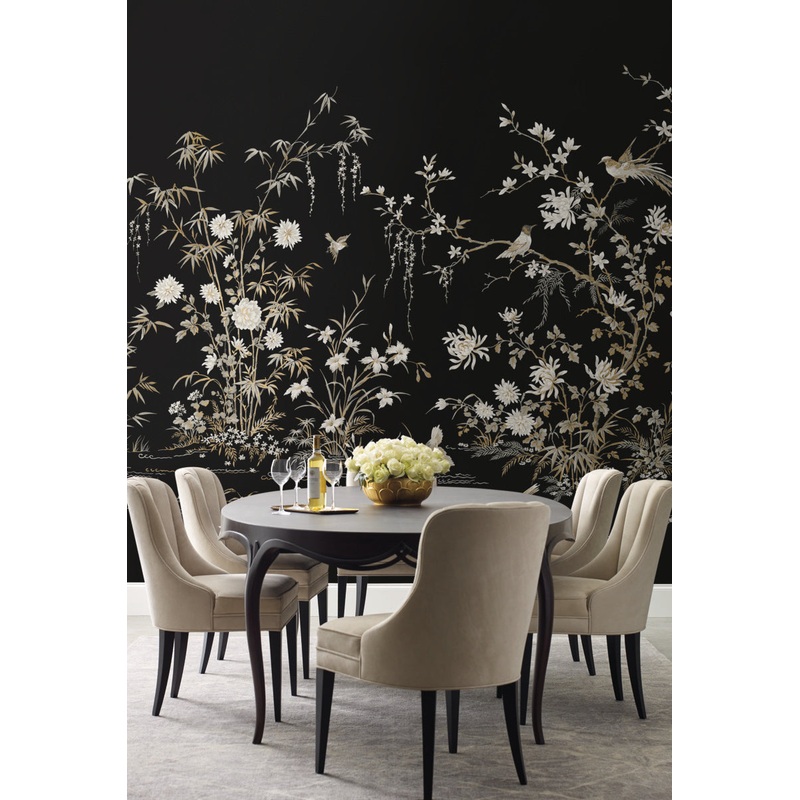 KT2264M Black Flowering Vine Chino Wallpaper Mural