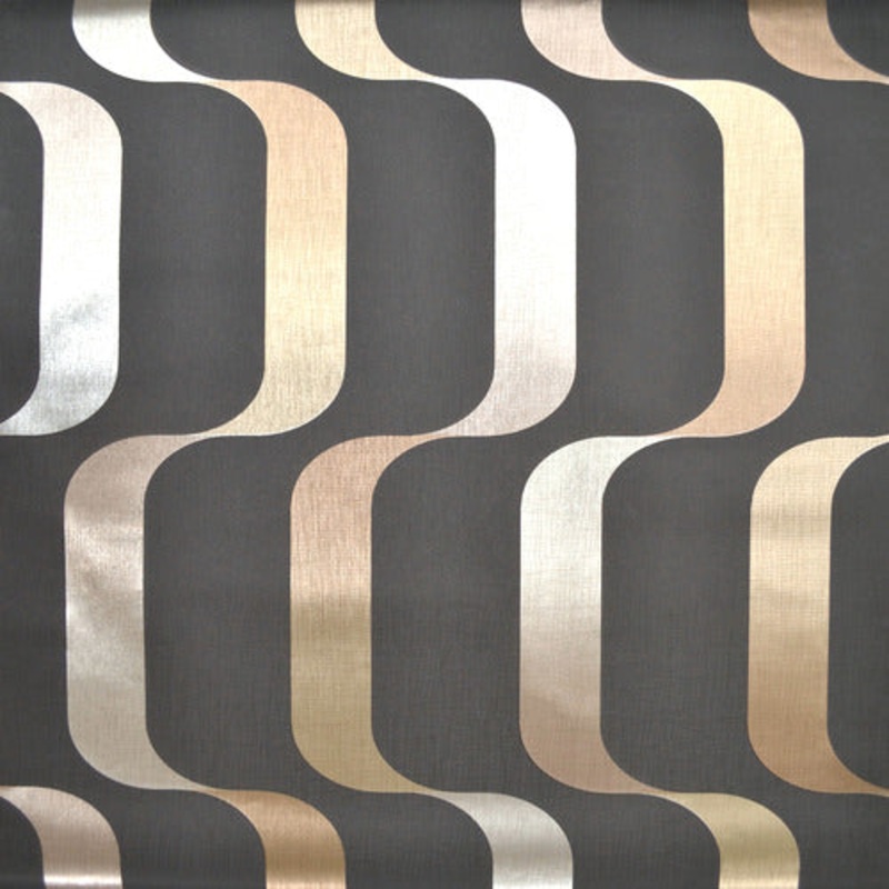Ribbon Black Taupe Wallpaper