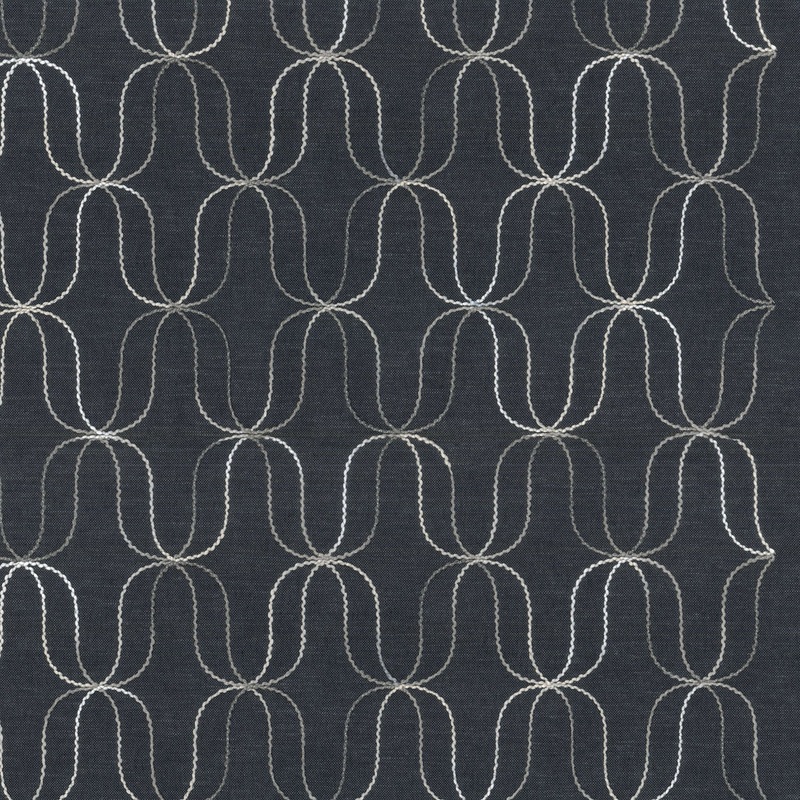 Acoustic Embroidery 180052 Onyx Novogratz Fabric