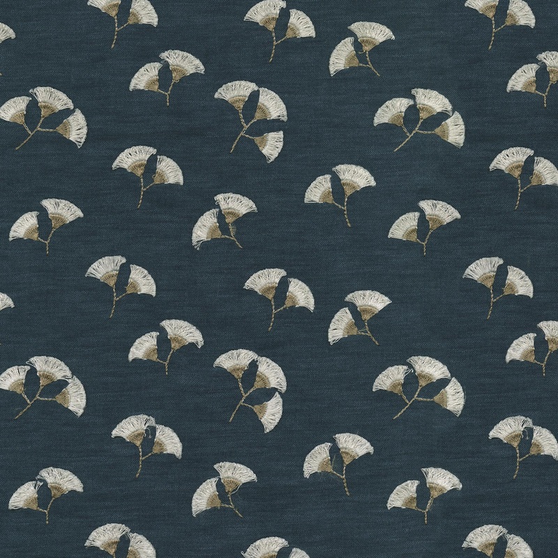 Whispering Leaf Emb 410540 Denim PK Lifestyles Fabric