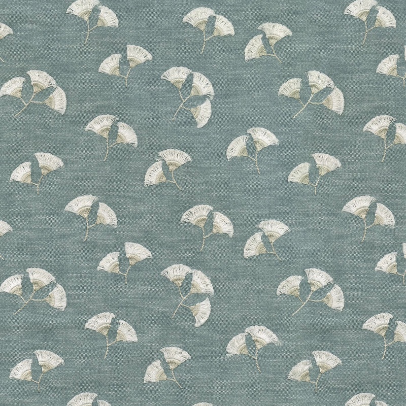Whispering Leaf Emb 410541 Chambray PK Lifestyles Fabric