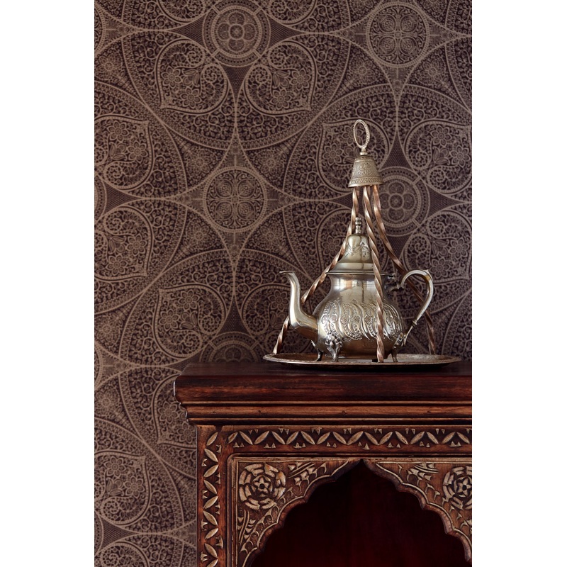 Yasamin Espresso Mehndi Medallion Wallpaper