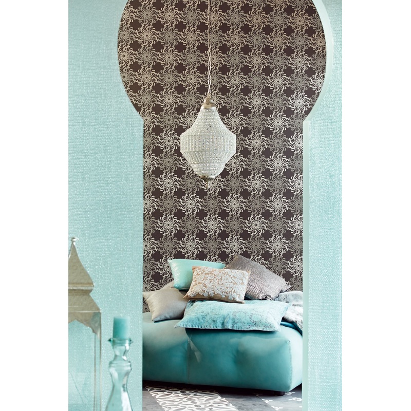 Ziba Aquamarine Metallic Woven Texture Wallpaper