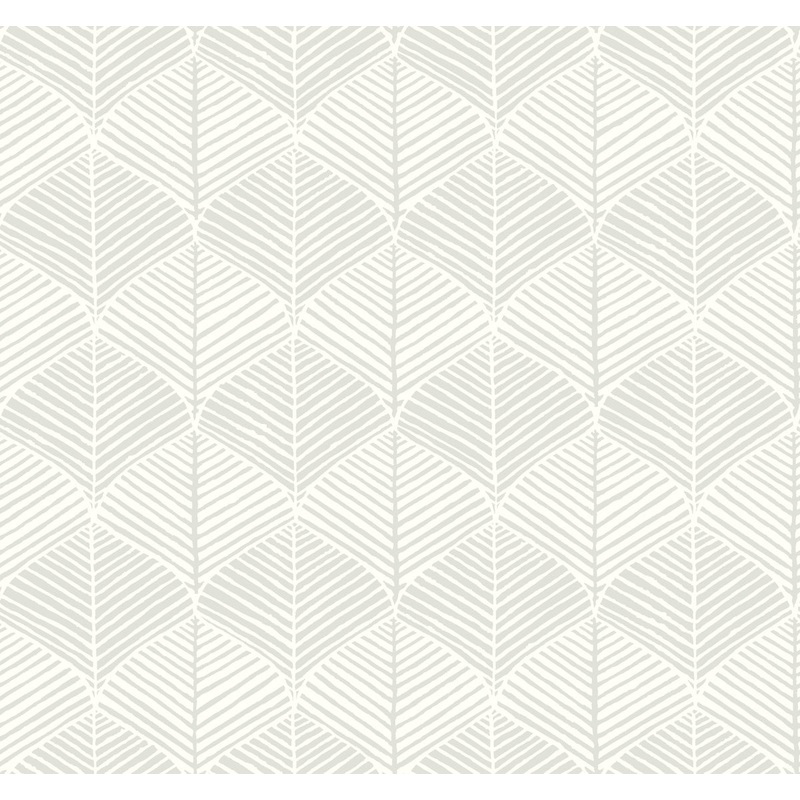 SS2565 White Gray Palm Thatch Wallpaper