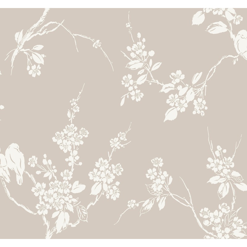 SS2591 Taupe Imperial Blossoms Branch Wallpaper