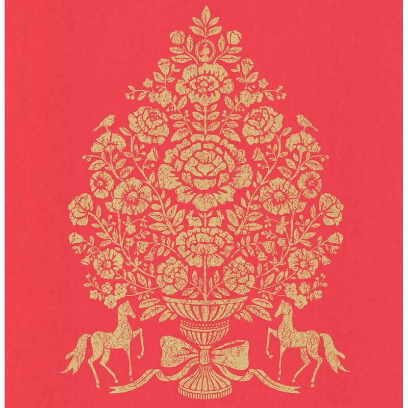 Till Red President Damask Wallpaper