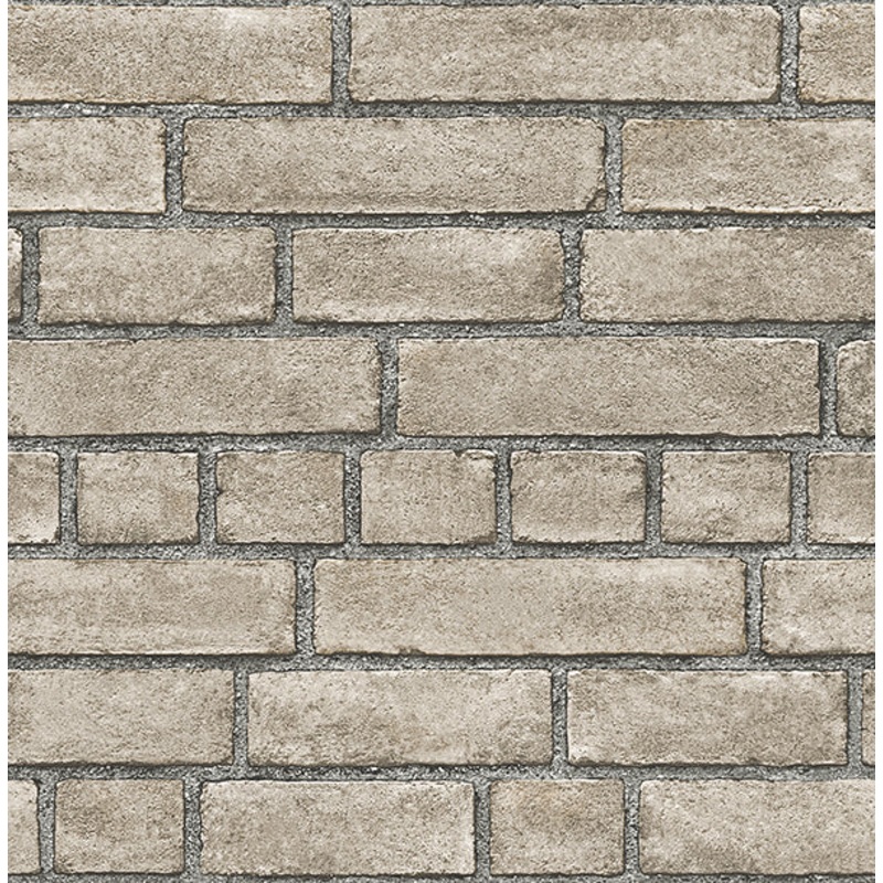 2540-24052 Facade Taupe Brick Wallpaper