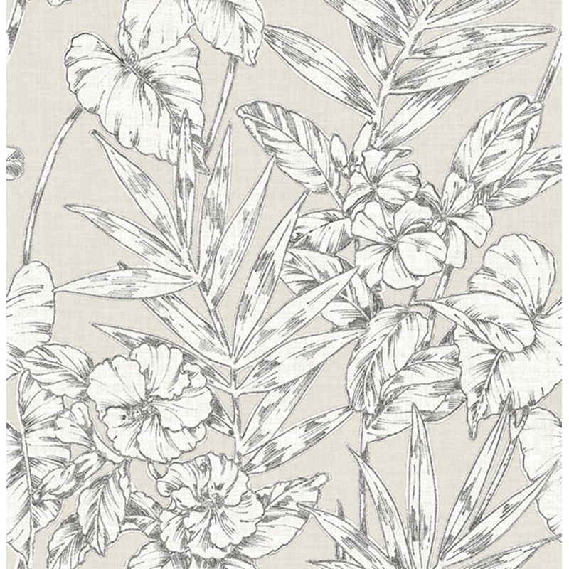 2744-24104 Fiji Beige Floral Wallpaper