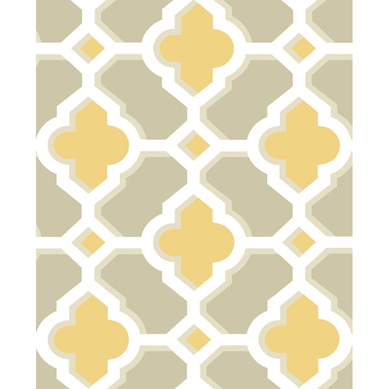 2744-24124 Lido Mustard Quatrefoil Wallpaper