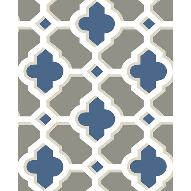 2744-24125 Lido Navy Quatrefoil Wallpaper
