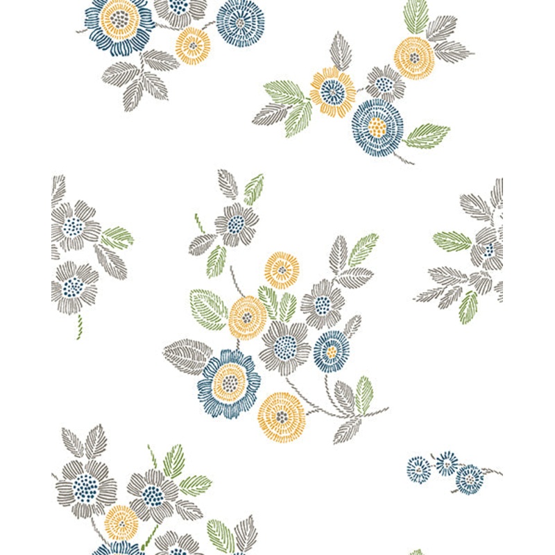 2744-24126 Malaga Grey Floral Wallpaper