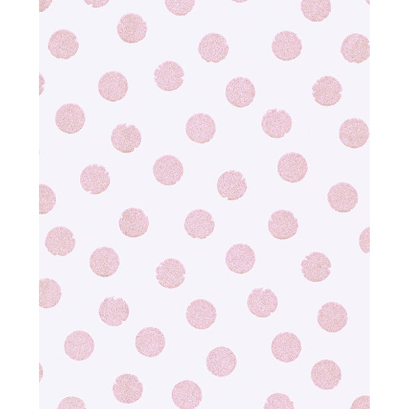 Odette Pink Stamped Dots Wallpaper