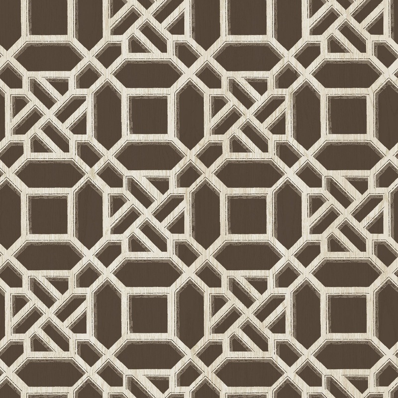 Sage Hill Adlington Brown Geometric Wallpaper