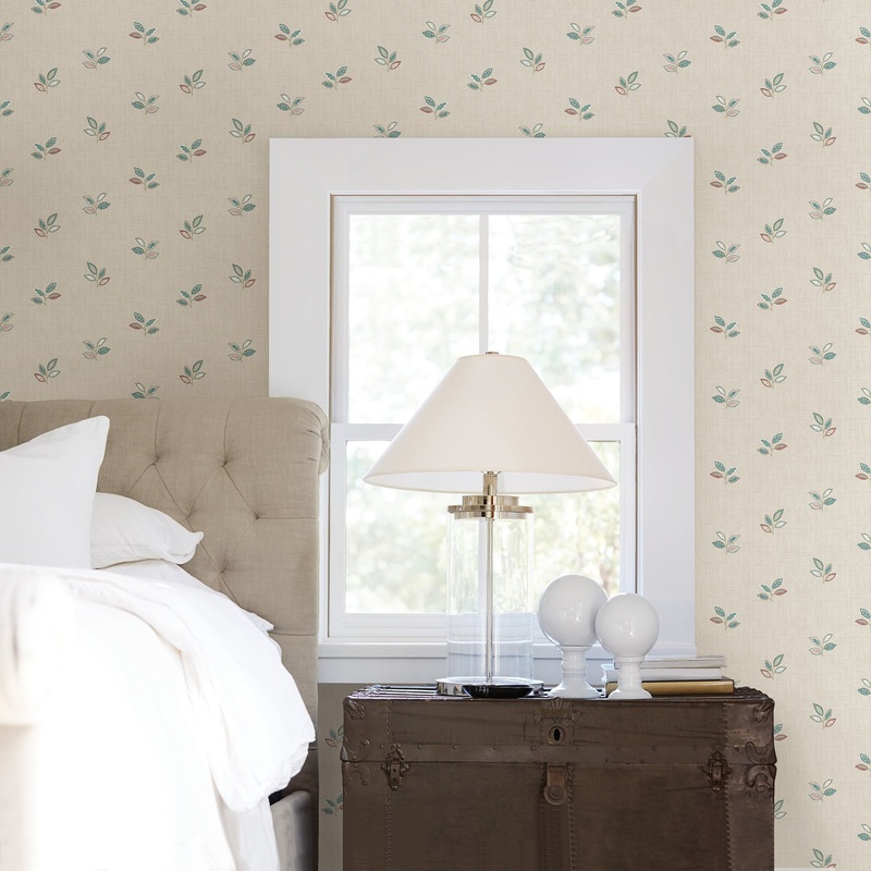 Sage Hill Leigh Coral Leaf Wallpaper