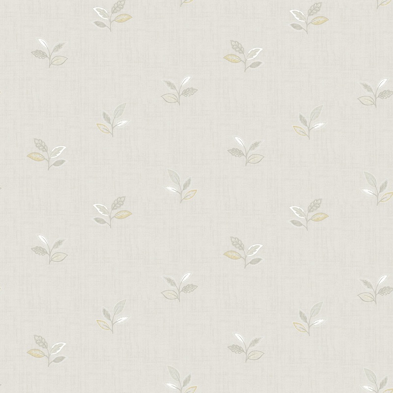 Sage Hill Leigh Grey Leaf Wallpaper
