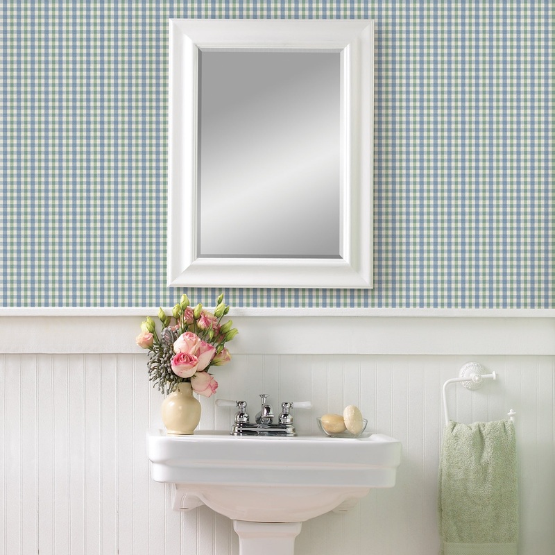Sage Hill Roslin Aqua Check Wallpaper