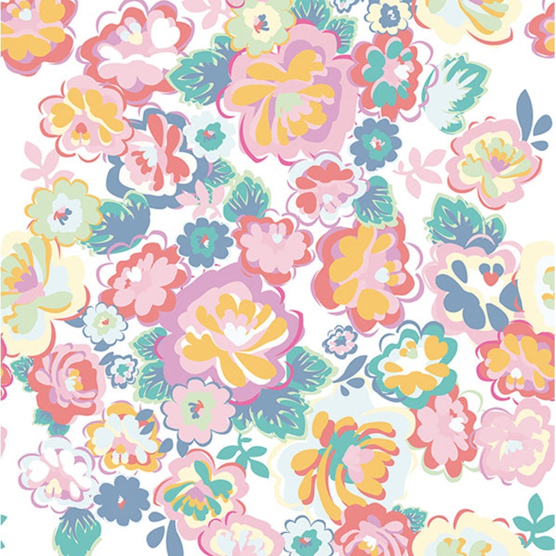 White English Country Floral Dream Wall Mural