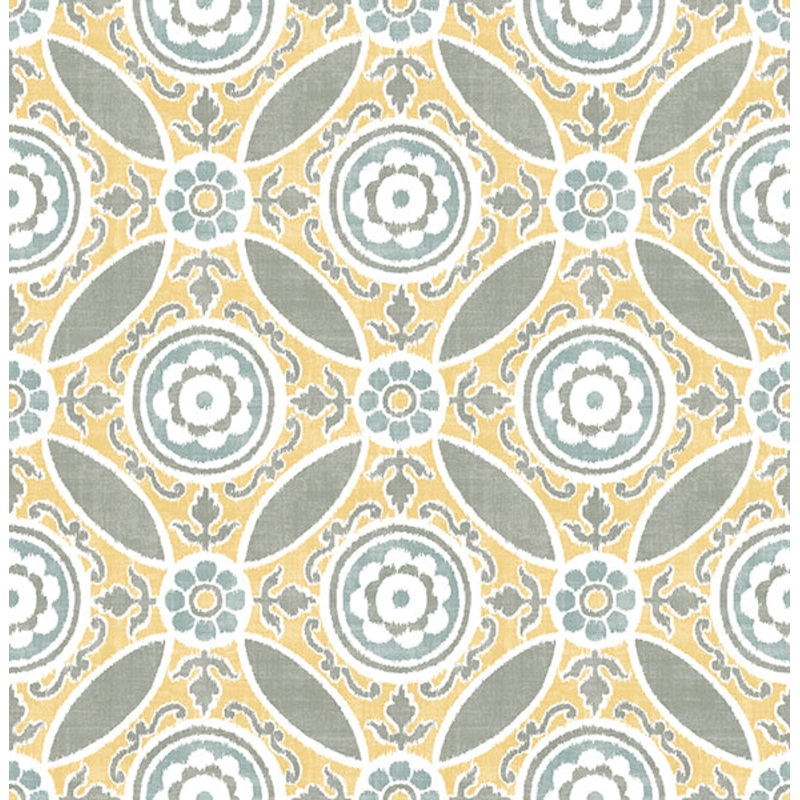 2744-24114 Maya Yellow Medallion Wallpaper