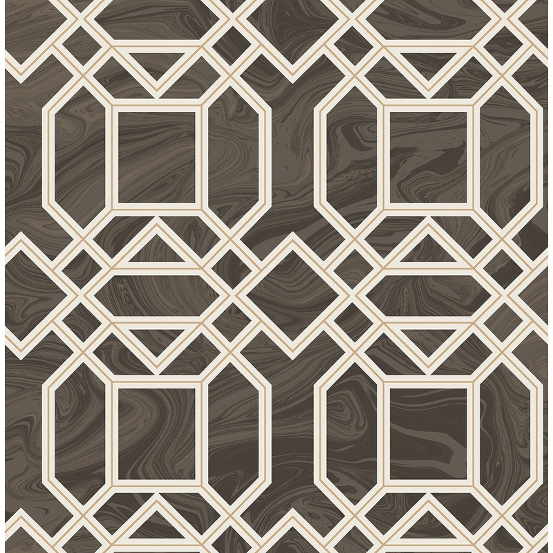 2763-24221 Daphne Brown Trellis Wallpaper