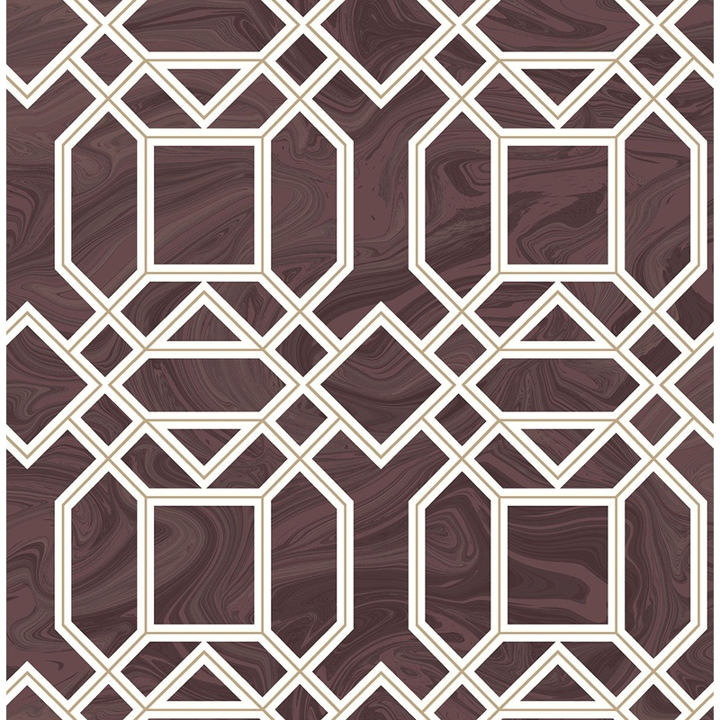 2763-24223 Daphne Maroon Trellis Wallpaper
