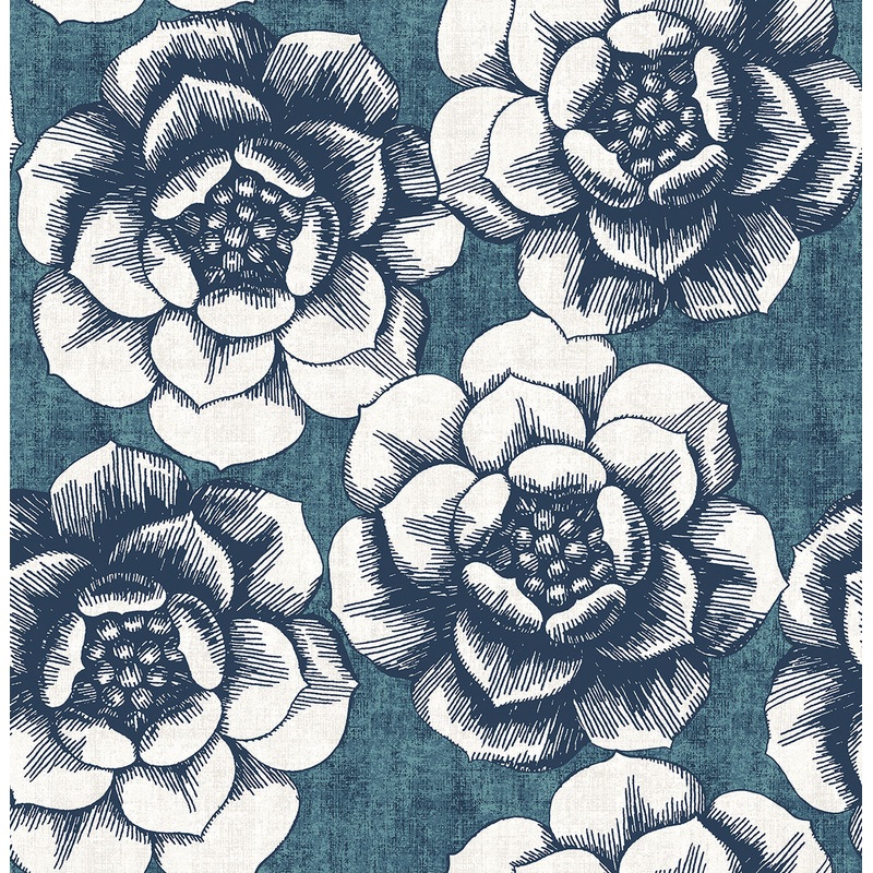 2763-24238 Fanciful Blue Floral Wallpaper